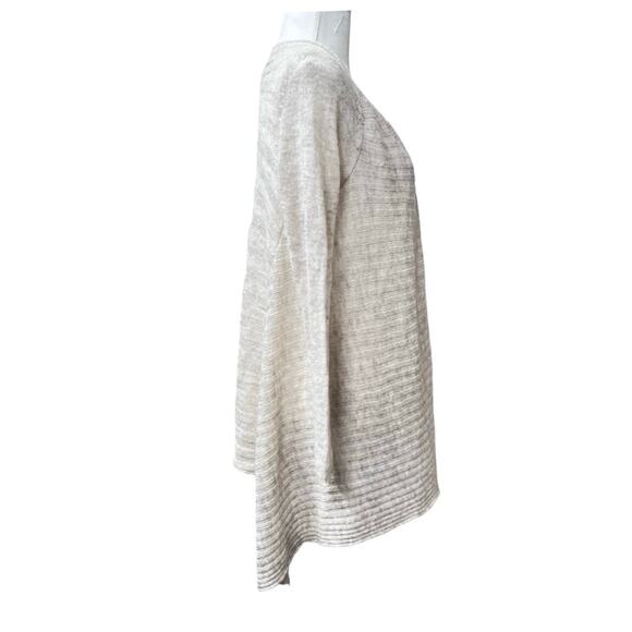 Anthropologie Moth Cardigan Women Small Oatmeal Cream Wool Blend Open Front - Picture 2 of 9